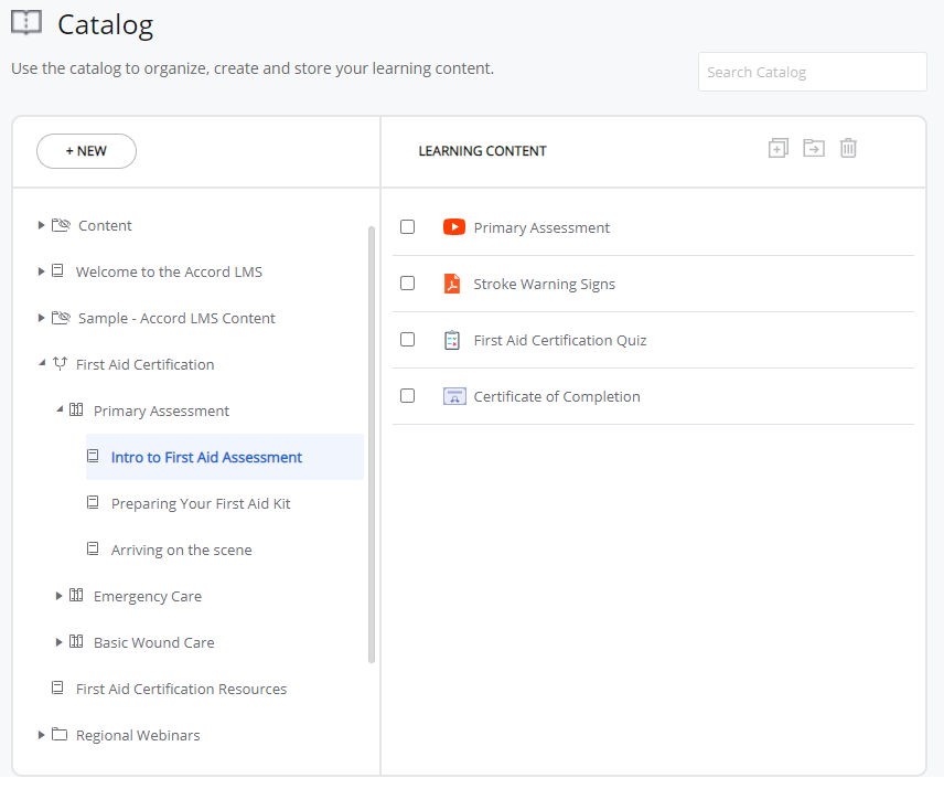 screenshot of Accord LMS